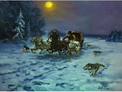 Картина "Нападение волков"