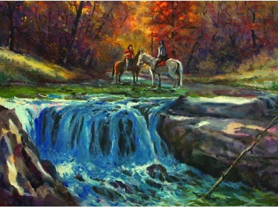 Картина "Маленький водопад"