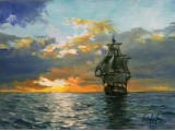 Картина "Морской закат"