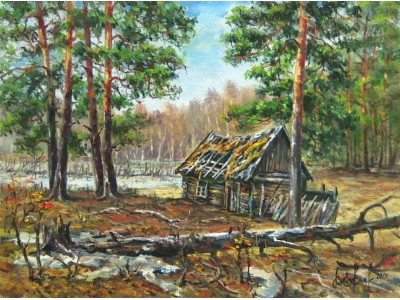 Картина "Лесной коттедж"