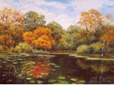  Картина "Осенний пруд".