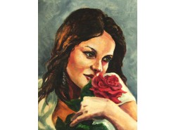 Картина "Девушка с розой ".