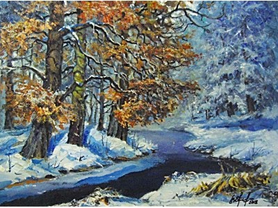 Картина "Речка зимой"