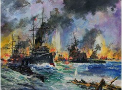Картина"Цусимское сражение.  Май 1905г"
