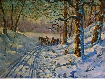  Картина "Зимняя дорога"